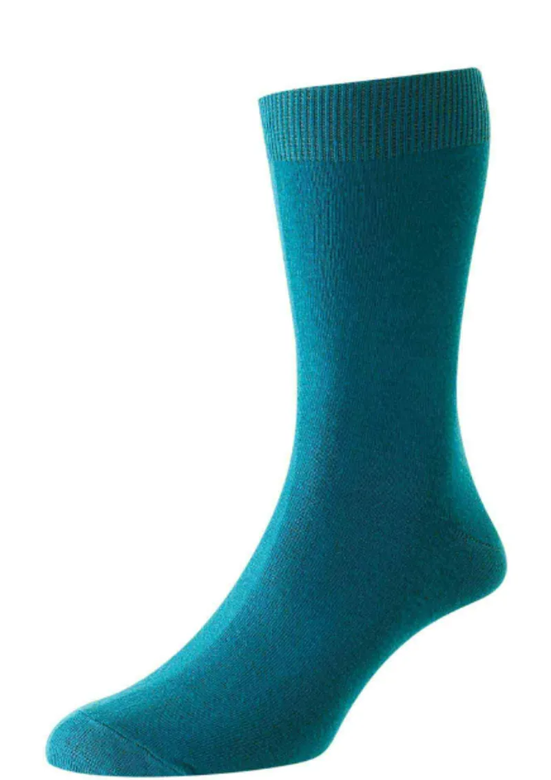 HJ Hall Bright Colours Fashion Cotton Sock Teal HJ48 